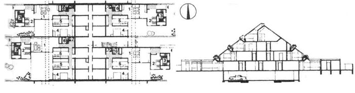 Проектирование жилых домов террасного типа. Строительное проектирование. Эрнст Нойферт, Bauentwurfslehre. Ernst Neufert