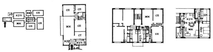 Проектирование многоквартирных жилых домов с несколькими квартирами на лестничной площадке. Строительное проектирование. Эрнст Нойферт, Bauentwurfslehre. Ernst Neufert